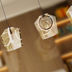 Lustra cu 4 pendule LED design decorativ Ingrid 4L champagne 160600 universul-luminii.ro