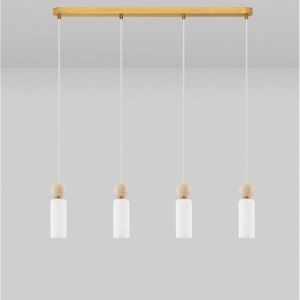 Lustra cu 4 pendule, Metal, Auriu, Travertin, Sticla, FILOMENA 168820 universul-luminii.ro