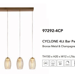 Lustra cu 4 pendule suspendata moderna Cyclone 222010 universul-luminii.ro