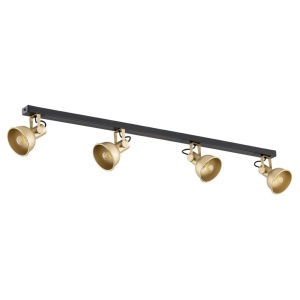 Lustra cu 4 spoturi directionabile design modern Lenora auriu, negru 124860 universul-luminii.ro