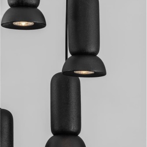 Lustra cu 5 pendule ceramica neagra PARLO 625750 universul-luminii.ro