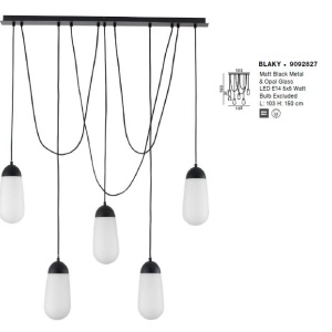 Lustra cu 5 Pendule design minimalist BLAKY 121950 universul-luminii.ro