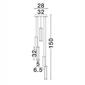 Lustra cu 5 pendule LED 2700K PHEME auriu periat - Img 6