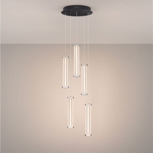 Lustra cu 5 pendule LED 2700K PHEME nickel satinat