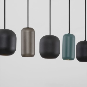 Lustra cu 5 pendule metal negru, maro, verde MARLIN 625990 universul-luminii.ro
