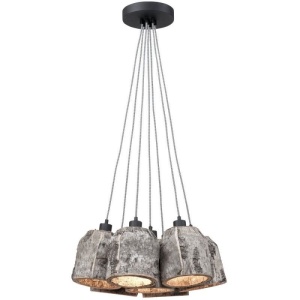 Lustra cu 7 pendule design rustic din lemn ASPEN ASPEN24/H7/N 63760 universul-luminii.ro