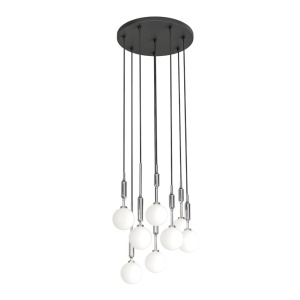Lustra cu 8 pendule suspendate Ero VIII crom 40 - Img 2