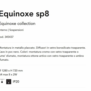 Lustra cu 8 surse de lumina EQUINOXE SP8 faded smoky 164530 universul-luminii.ro