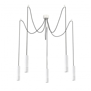 Lustra cu pendule design modern Locus 5 alba ZZ AZ3406