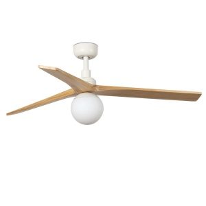 Lustra cu Ventilator aplicat tavan cu telecomanda KLIM M 125cm, alb/ pin