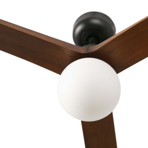 Lustra cu Ventilator aplicat tavan cu telecomanda KLIM M 125cm, negru/ nuc - Img 4