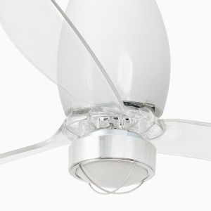 Lustra cu Ventilator si telecomanda ETERFAN M LED alb/transparent 123960 universul-luminii.ro