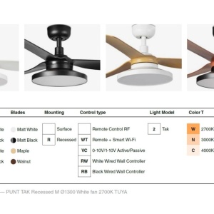 Lustra cu Ventilator si telecomanda PUNT TAK M negru 2700K - Img 4