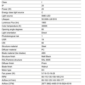 Lustra cu Ventilator si telecomanda PUNT TAK M negru/nuc 3000K - Img 3