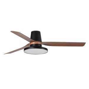 Lustra cu Ventilator tavan si telecomanda PUNT TUB M TAK negru/nuc 4000K