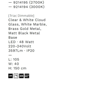 Lustra decorativa cu 8 pendule LED 3000K DORIN - Img 6