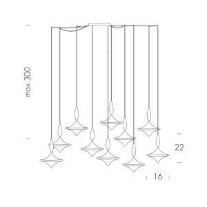Lustra deosebita cu 10 pendule design LUX Étoile 04 45400 universul-luminii.ro