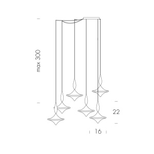 Lustra deosebita cu 6 pendule design LUX Étoile 03 47000 universul-luminii.ro