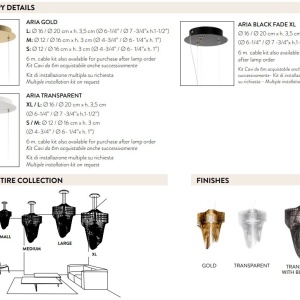 Lustra design Art Deco realizata manual Aria Small Transparent - Img 3