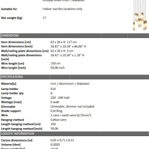 Lustra design elegant LUX Eos, alama antica 115846 HZ 101700 universul-luminii.ro
