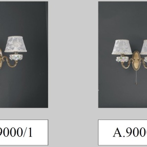 Lustra design italian cu 6 brate din alama si detalii din portelan 9000 117260 universul-luminii.ro