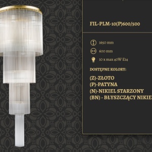 Lustra design LUX diametru 60cm din alama decorata cu sticla Filago 87980 universul-luminii.ro