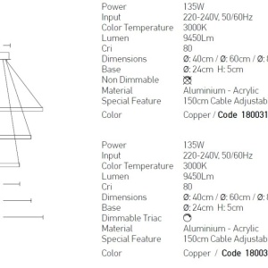 Lustra design modern circular cu 3 inele LED dimabil ROTUNDA - Img 4