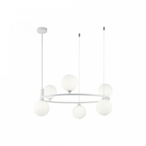 Lustra design modern cu 6 surse de lumina Ring alba MYMOD013PL-06W