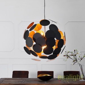 Lustra design modern Infinity negru/ auriu A-36226 VC 180010 universul-luminii.ro