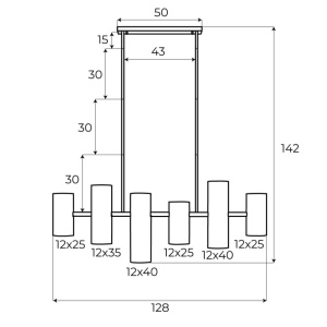 Lustra design modern LAXER 6L, alb 126860 universul-luminii.ro