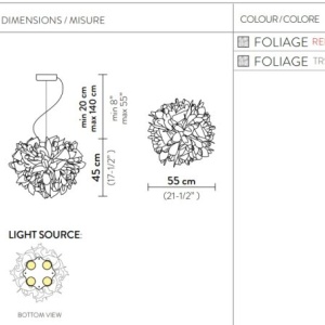 Lustra design unicat realizat manual Veli Frunze M, 55cm 122810 universul-luminii.ro