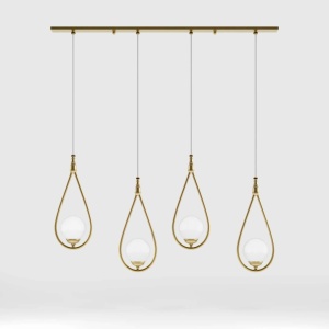 Lustra din alama cu 4 pendule in forma de lacrima Iside - Img 2