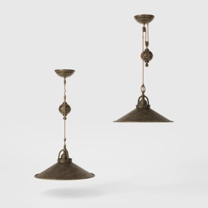 Lustra din alama industrial style cu scripete Alice - Img 10