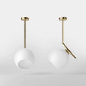 Lustra din alama stil modern Art Deco Spheres - Img 4