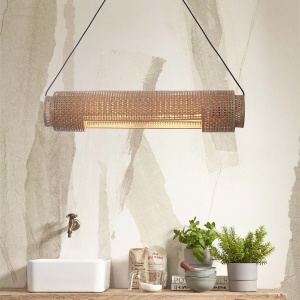 Lustra eco din bambus Bhutan cilinder 85cm, nat 55390 universul-luminii.ro