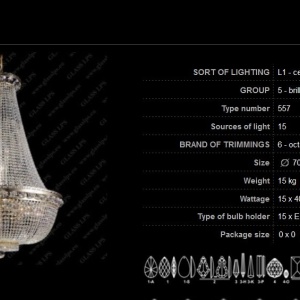 Lustra Imperial cristal Bohemia L15 557/15/6 175790 universul-luminii.ro