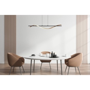 Lustra LED aluminiu cu efect de lemn WATKINS 250100 universul-luminii.ro