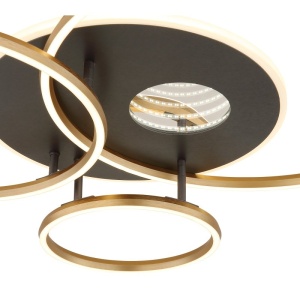 Lustra LED aplicata design circular INVERTINA auriu/antracit - Img 5
