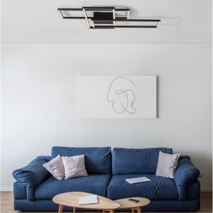 Lustra LED aplicata design modern geometric BILBAO 55W negru NVL-9508431 - Img 2
