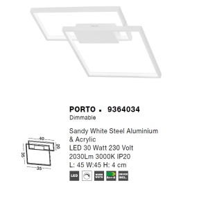 Lustra LED aplicata design modern geometric PORTO 30W NVL-9364034 - Img 5