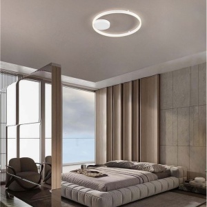 Lustra LED aplicata design modern minimalist HEDRA D-60cm alb - Img 2
