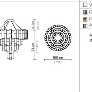 Lustra LED Art Deco de dimensiuni mari, realizata manual LA LOLLO 4XL Gold - Img 4