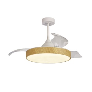 Lustra LED CCT cu ventilator si telecomanda ALASKA mini aspect lemn MA-8756