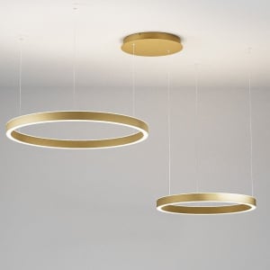 Lustra LED circulara cu 2 inele 80/60cm CRISEIDE, alb, negru sau auriu