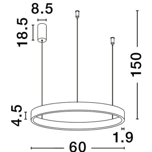 Lustra LED circulara ELOWEN 60cm, maro 147690 universul-luminii.ro