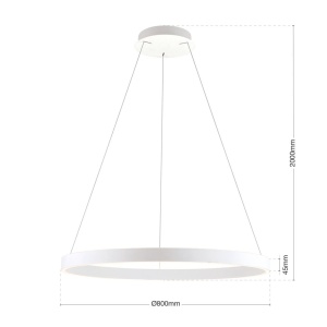 Lustra LED circulara iluminat sus si jos KOLK alb 80cm - Img 8
