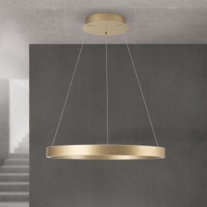 Lustra LED circulara iluminat sus si jos KOLK auriu periat 60cm - Img 2