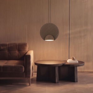 Lustra LED cu panou acustic ECHO maro cafeniu