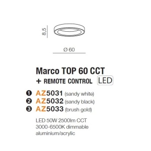 Lustra LED cu telecomanda design slim circular MARCO TOP 60 CCT BK 120060 universul-luminii.ro