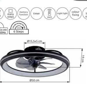 Lustra LED cu ventilator si telecomanda CELESTE 03643 GL 171960 universul-luminii.ro
